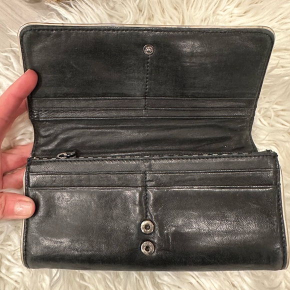 L.A.M.B. • Black & White Zipper Stripe Wallet • Folding Wallet - Picture 2 of 9